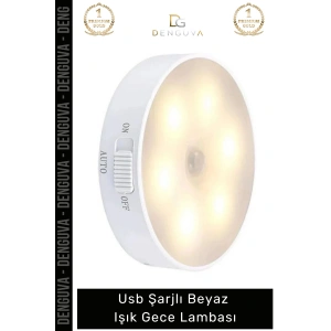 #SensörlüLamba Hareket Sensörlü Şarjlı LED Akıllı Otomatik Pratik Modern Usb Şarjlı Beyaz Işık Gece Lambası