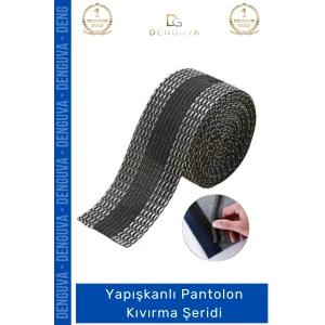 #PantolonKıvırma Polyester Esnek Dayanıklı Pratik Dikişsiz Paça Onarım Yapışkanlı Pantolon Kıvırma Şeridi - 3 Adet