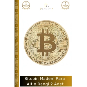 #Bitcoin Koleksiyonluk Demir Şık Kripto Hatıra Madalyon Fiziksel Bitcoin Madeni Altın Rengi - 2 Adet