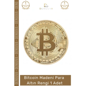 #Bitcoin Koleksiyonluk Demir Şık Kripto Hatıra Madalyon Fiziksel Bitcoin Madeni Altın Rengi - 1 Adet