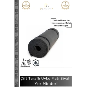 #UykuMatı Taşıma Askılı Kaymaz Pilates Yoga Fitness Kamp Spor Konforlu Uyku Matı Siyah Yer Minderi