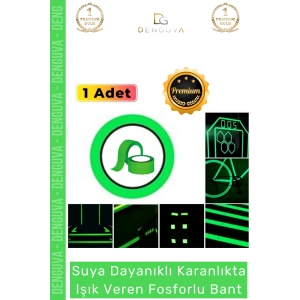 #ReflektörBant 4 Metre Yeşil Fosforlu Fotolümen Işıldayan İkaz Kendinden Yapışkanlı Reflektör Bant