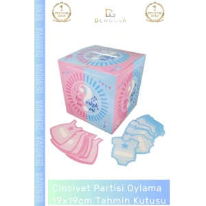 #TahminKutusu Cinsiyet Partisi Kız Erkek Selefonlu Bristol Karton Parti Oylama 19x19cm Tahmin Kutusu