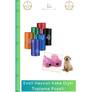 #EvcilHayvanDışkıTorbası Köpek Kaka Toplama Hijyenik Sızdırmaz Doğa Dostu Poşeti Torbası 4 Paket 60 Adet Rulo