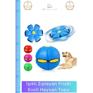 #Frizbi Işıklı Zıplayan Köpek Oyuncağı İnteraktif Esnek Dayanıklı Parlayan Frizbi Evcil Hayvan Topu - 1 Adet