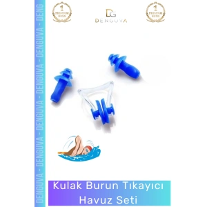 #KulakTıkacı Su Geçirmez Silikon Profesyonel Yüzücü Kulak Tıkacı Burun Klipsli Su Burun Tıkayıcı Havuz Seti
