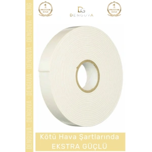 #KöpükBant Güçlü Yapışkanlı 18mm 2 Metre Duvar Tablo Poster Montaj Rulo Çift Taraflı Köpük Bant