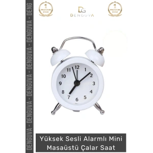 #ÇalarSaat Premium Sessiz Akar Mekanizma Şık Ofis Salon Komodin Hediyelik Analog Dekoratif Çalar Saat