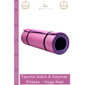 #YogaMatı Taşıma Askılı Kaymaz Pilates Yoga Fitness Kamp Meditasyon Minderi 10mm Mat