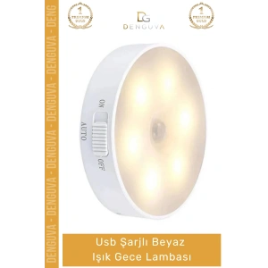 #SensörlüLamba Hareket Sensörlü Portatif LED Duvar Aydınlatma Modu Usb Şarjlı Beyaz Işık Gece Lambası