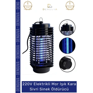 #SinekKovucu 220V Elektrikli Etkili Pratik Gece Lambalı Sivrisinek Kıran Haşere Kovucu Mor Işık Kara