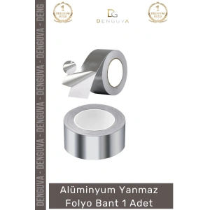 #FolyoBant Yanmaz Alüminyum Isıya Dayanıklı Yalıtım Odaklı Güçlü Folyo Bant 44mm 20mt 1 Adet