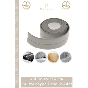 #İzolasyoBandı Su Sızdırmaz Lavabo Küvet Kenar Bandı 32 Mt İthal PE Malzeme Gri İzolasyon Bant 1 Adet