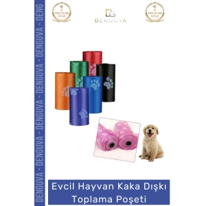 #KakaPoşeti Köpek Kaka Poşeti Sızdırmaz Dayanıklı Hijyenik Evcil Hayvan Malzemesi 4 Paket 60 Adet Rulo
