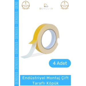 #KöpükBant Çift Taraflı Güçlü Yapışkanlı Sabitleyici Endüstriyel Montaj Köpük Bant 10mt - 4 Adet