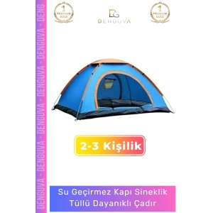 #KampÇadırı Su Geçirmez Sineklikli Hafif Taşınabilir Festival Kolay Kurulum 2-3 Kişilik Kamp Çadırı