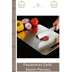 #KesmePanosu Paslanmaz Çelik Dayanıklı Hijyenik Kaymaz Yüzey Profesyonel Modern Meyve Et Kesim Panosu