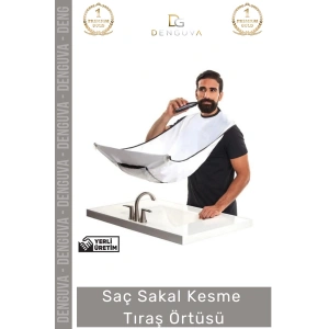 #TıraşÖrtüsü Vantuzlu Pratik Ev Tipi Kıl Toplama Önlüğü Apronu Saç Sakal Kesme Beyaz Tıraş Örtüsü