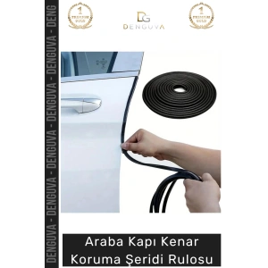 #FitilŞerit Otomobil Kapı Kenar Metal Klipsli Kauçuk Esnek Darbe Çizilme Koruma Fitil Şeridi Rulosu