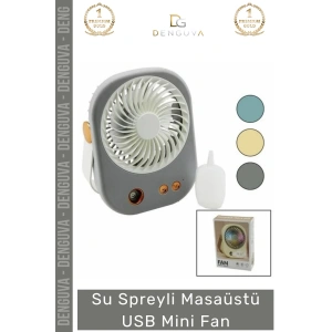 #MiniFan Su Spreyli Şarj Edilebilir Buharlı 3 Kademeli Taşınabilir Ergonomik Masaüstü USB Mini Fan