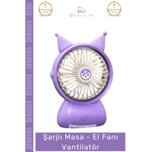 #Vantilatör Taşınabilir Sessiz Mini Ofis Seyahat Ergonomik Kademeli Şarjlı Masa El Fanı Vantilatör