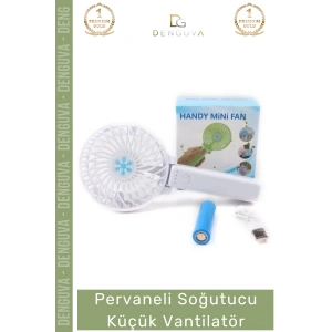 #Vantilatör USB Şarjlı Mini El Fanı Sessiz Katlanabilir Beyaz Pervaneli Soğutucu Küçük Vantilatör
