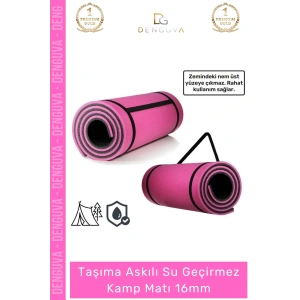 #KampMatı Pilates Yoga Fitness Spor Minderi Kaymaz Taban Taşıma Askılı Konfor Serisi 16mm Kamp Matı
