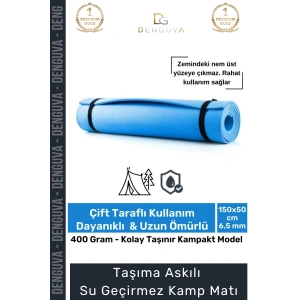 #KampMatıTaşıma Askılı Pilates Yoga Fitness Spor Kaymaz Kamp Matı Yer Minderi 6,5mm