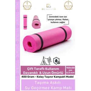 #KampMatı Kaymaz Pilates Yoga Aerobik Fitness Taşıma Askılı Konforlu Kamp Matı Yer Minderi 6,5mm