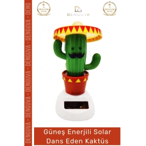 #Hediyelik Pilsiz Güneş Enerjili Torpido Masa Üstü Dekoratif Figür Hediyelik Solar Dans Eden Kaktüs