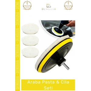 #PastaCila Profesyonel Parlatıcı Yün Keçe Süngerli Pratik Parlaklık Veren Araba Pasta Cila Seti