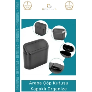 #OtoAksesuar Araç İçi Ergonomik Hijyenik Dayanıklı Otomobil Çöp Kutusu Kapaklı Organize Siyah