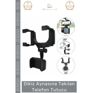 #TelefonTutucu Araba Araç İçi 360 Derece Döner Ayarlı Navigasyon Dikiz Aynasına Takılan Telefon Tutucu