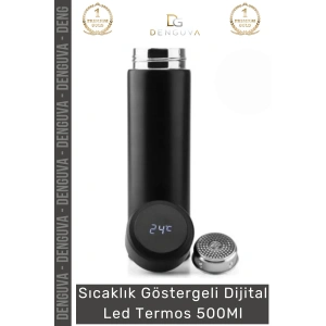 #LedTermos Çelik Sızdırmaz Filtreli Dokunmatik Akıllı Isı Göstergeli Dijital Led Termos 500 Ml
