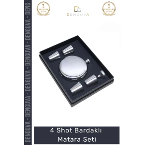 #ShotTermos Çelik Kahve Soğuk Tutucu Şık Dayanıklı Tasarım 1 Matara 4 Shot Bardak Hediye Seti