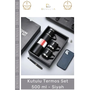 #Termos Paslanmaz Çelik 304 Kalite Vakumlu Sızdırmaz Sağlam Hediye Kutulu Termos Set 500 ml