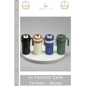 #Termos Vakumlu Paslanmaz İzolasyonlu Sızdırmaz Dayanıklı Hediye Modern Şık Çelik Termos Beyaz