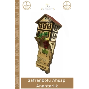 #Anahtarlık Premium Ahşap Safranbolu Tasarımlı Üçlü Turistik Şık El Yapımı Anahtarlık Askısı