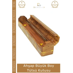 #TütsüKutusu Ahşap El Yapımı El Boyaması Desenli Dekoratif Saklama Bölmeli Hazneli Büyük Tütsü Kutusu