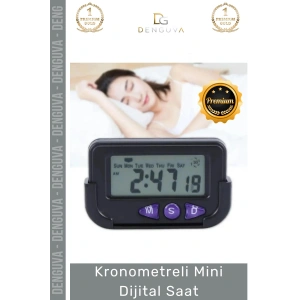 #DijitalSaat Otomobil Ev Ofis Masaüstü Alarm Tarih Portatif Hassas Kronometreli Mini Dijital Saat