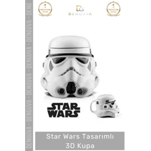#3DBardak Star Wars Stormtrooper Tasarımlı El Yapımı Seramik Dekoratif Kupa 14 x 15 cm 3D Bardak