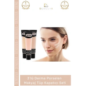 #KapatıcıSet Profesyonel Derma Porselen 3lü Aydınlatıcı Kontur Kapatıcı Makyaj Tüp Kapatıcı Seti