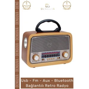 #Radyo Bluetooth Hoparlör MP3 Çalar USB SD Kart Girişli Şarjlı Retro Sd Dekoratif Nostaljik Radyo