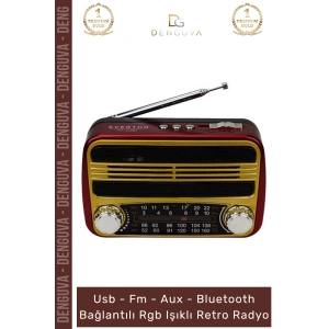 #Radyo Nostaljik Radyo Çift Hoparlörlü Bluetooth USB TF Card Girişli Mp3 Player Müzik Kutusu