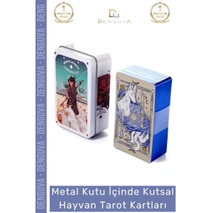#Tarot Beyaz Numen Tarot Teneke Metal Kutu Kutsal Hayvan PDF Kılavuzu Divination Kader 78 Adet
