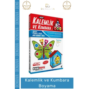 #Kalemlik Eğitici Boyanabilir Kendin Yap Lazer Kesim MDF Hobi Hediye Ahşap Kalemlik Kumbara 2li Seti