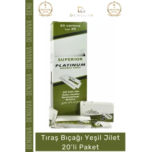 #Jilet Paslanmaz Çelik Profesyonel Seri Berber Kalitesi Keskin Bıçak Yeşil Jilet 20li Paket
