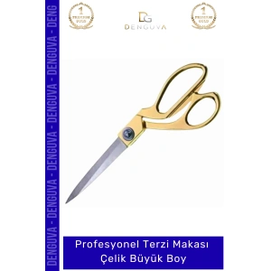 #TerziMakası Profesyonel Tekstil Paslanmaz Keskin Ergonomik Altın Sarısı Terzi Makası Çelik Büyük Boy