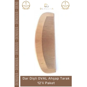 #AhşapTarak Kaliteli Doğal Kayın Ağacı Antistatik Ergonomik Saç Seti OVAL Ahşap Tarak 12li Paket