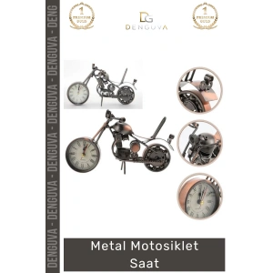 #Saat Dekoratif Vintage Hediyelik Nostaljik Ofis Masası Motorcu Şık Metal Masa Motosiklet Saat